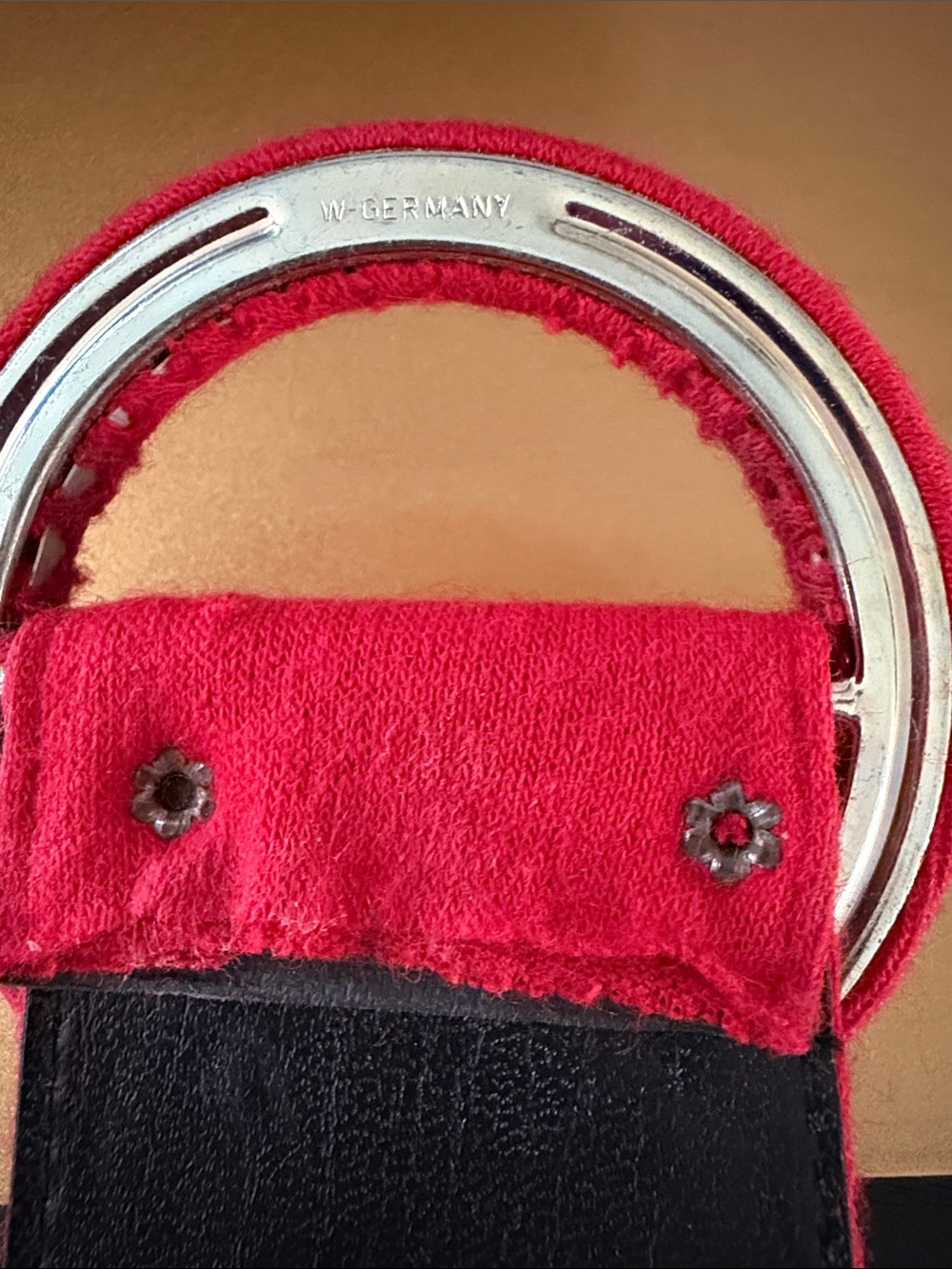 Vintage 60’s  West German Vibrant Red Fabric Belt - Picture 3 of 7